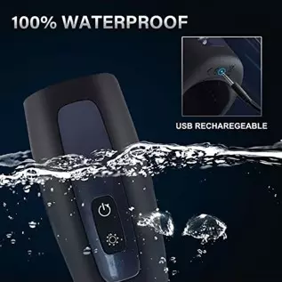 Mens Vibrator, Amegow Winged Male Masturbator with 10 Vibrations, Heating Male Vibrator with Ribbed Tunnel for Penis Stimulation