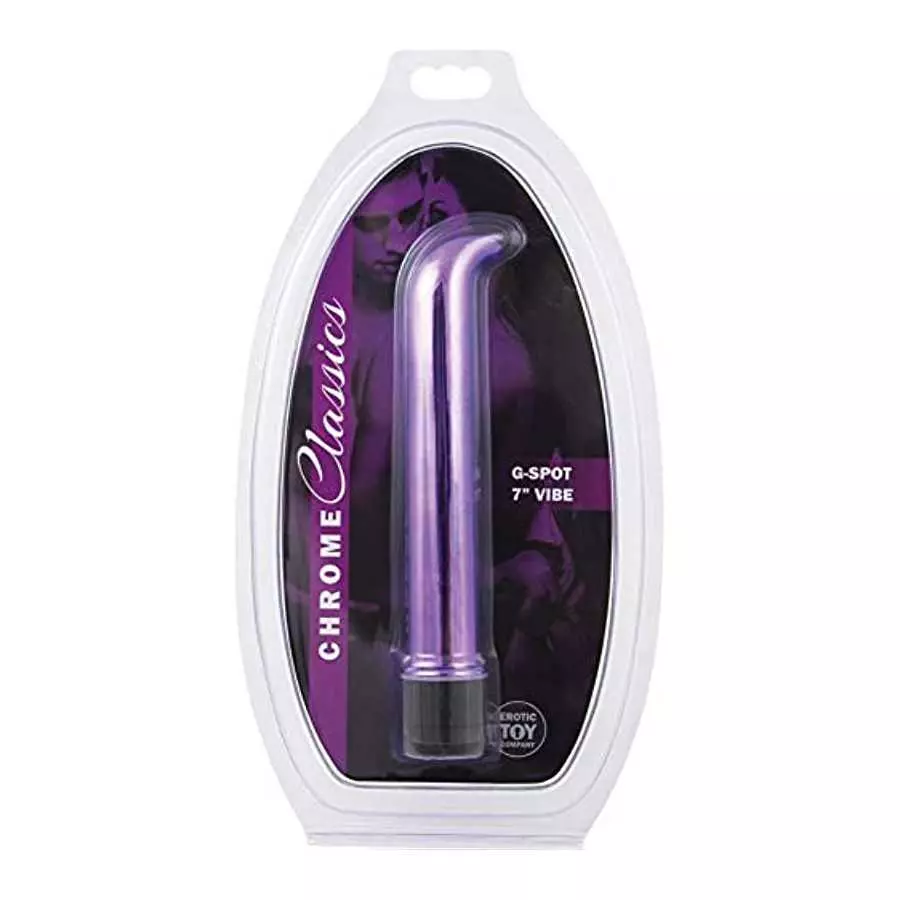 Erotic Toy Chrome Classics 7" G Spot Vibe - Purple