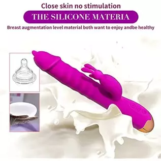 Beaded Thrusting Rabbit Vibrator - Triple Action G Spot Vibrator with Independent Clitoral Stimulator, 10 Patterns, Waterproof & Beaded Thrusting Rabbit Vibrator - Triple Action G Spot Vibrator with Independent Clitoral Stimulator, 10 Patterns, Waterproof &