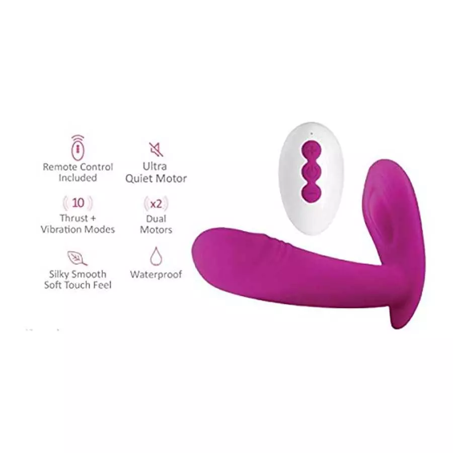 Bliss Power Punch Thrusting Remote Control Rechargeable Vibe 10 Functions Pink