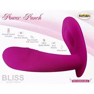 Bliss Power Punch Thrusting Remote Control Rechargeable Vibe 10 Functions Pink Bliss Power Punch Thrusting Remote Control Rechargeable Vibe 10 Functions Pink