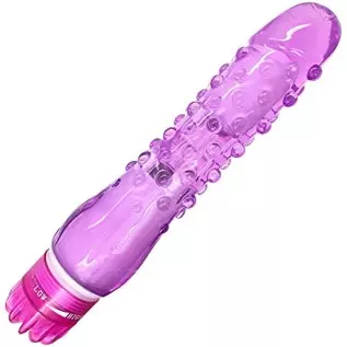 Erotic Bumpy Vibrator - Purple Waterproof Vibrations for Women- Multi-Speed Dial - Female Erotic Bedroom Novelty Aid