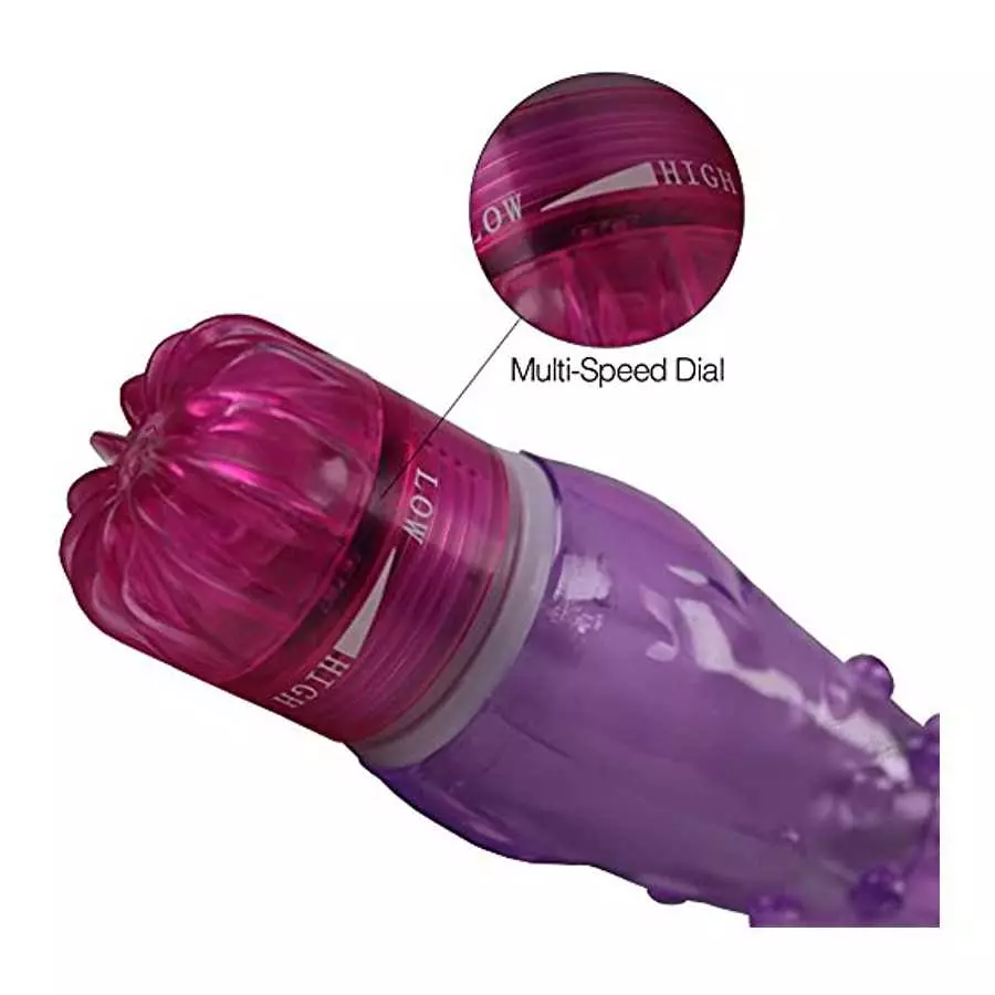 Erotic Bumpy Vibrator - Purple Waterproof Vibrations for Women- Multi-Speed Dial - Female Erotic Bedroom Novelty Aid