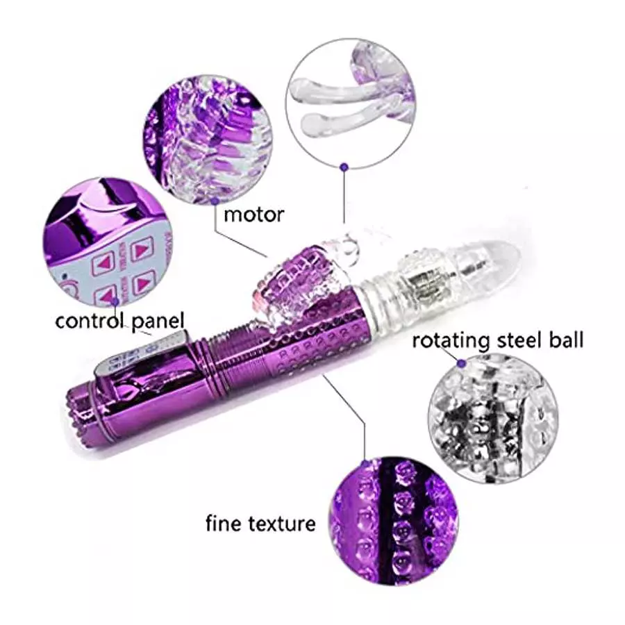 Rabbit with 12 Powerful Rotation Function and Bunny Ears for Stimulation,Waterproof Wand Massager ​Stimulator for Women or Coupl