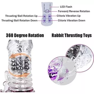 Rabbit with 12 Powerful Rotation Function and Bunny Ears for Stimulation,Waterproof Wand Massager Stimulator for Women or Coupl Rabbit with 12 Powerful Rotation Function and Bunny Ears for Stimulation,Waterproof Wand Massager Stimulator for Women or Coupl