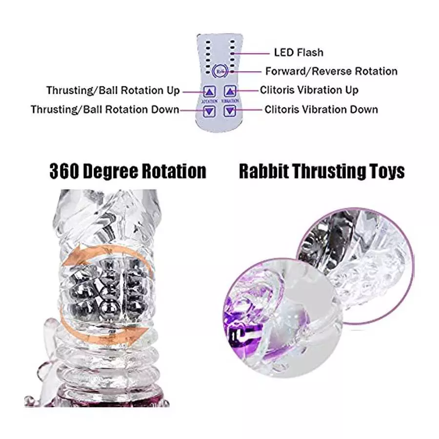 Rabbit with 12 Powerful Rotation Function and Bunny Ears for Stimulation,Waterproof Wand Massager ​Stimulator for Women or Coupl