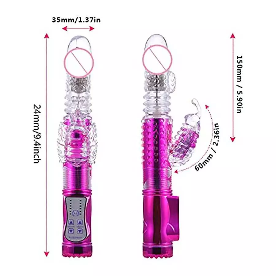 Rabbit with 12 Powerful Rotation Function and Bunny Ears for Stimulation,Waterproof Wand Massager ​Stimulator for Women or Coupl