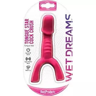 Hott Products Wet Dreams Tongue Star Cock Crush Tongue Vibe with Penis - Super Powerful Motor Pink (HO3273)