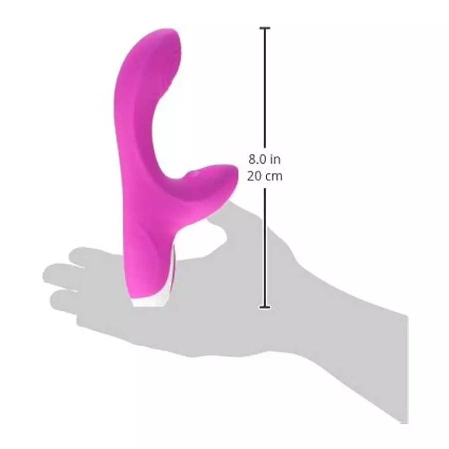Evolved Love Button Silicone Vibrator Rechargeable, 7.5 Inch, Pink