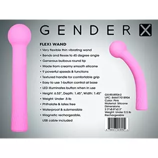 Evolved Novelties - Gender X - Flexi Wand - Silicone 9 Speeds & Functions Vibrator - Pink