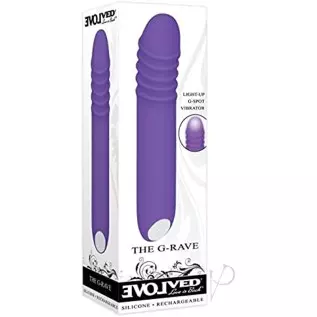 Evolved Love Is Back - The G Rave - Light-Up Silicone Rechargeable G-Spot Vibrator - Purple