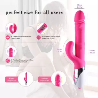 G Spot Rabbit Vibrator for Women with 10 Vibration Modes 3 Thrusting modes Triple motors Dildo Vibrator, YAFEI Silicone Waterpro
