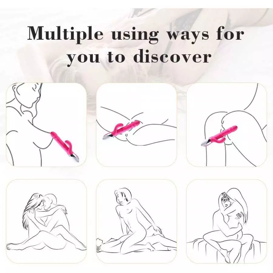 G Spot Rabbit Vibrator for Women with 10 Vibration Modes 3 Thrusting modes Triple motors Dildo Vibrator, YAFEI Silicone Waterpro