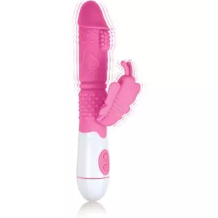 Lotus Sensual Massager #4 Silicone Rabbit Vibrator (Pink)