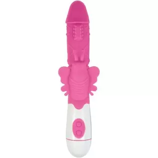 Lotus Sensual Massager #4 Silicone Rabbit Vibrator (Pink)
