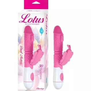 Lotus Sensual Massager #4 Silicone Rabbit Vibrator (Pink)