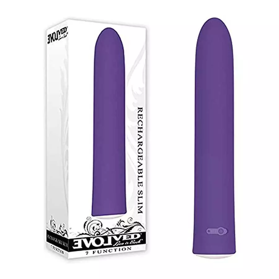 Adult Sex Toys Evolved Rechargeable Slim Vibe Purple