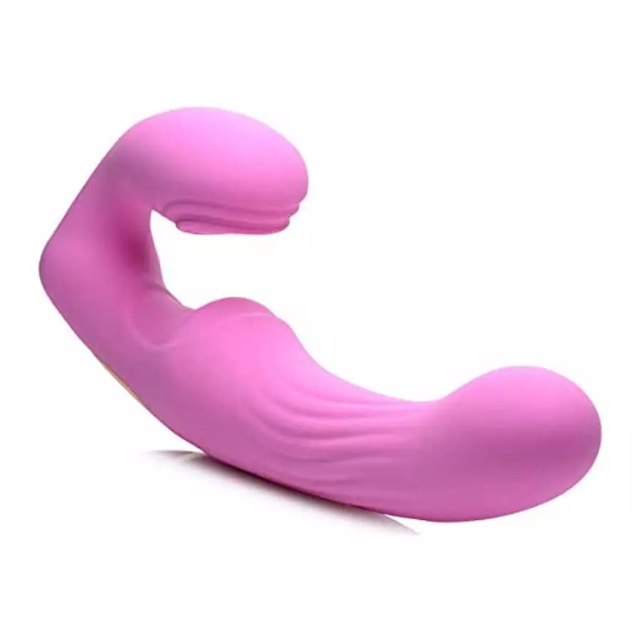 15X U-Pulse Silicone Pulsating and Vibrating Strapless Strap-on with Remote - Pink 15X U-Pulse Silicone Pulsating and Vibrating Strapless Strap-on with Remote - Pink
