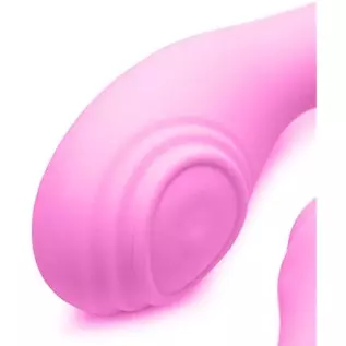 15X U-Pulse Silicone Pulsating and Vibrating Strapless Strap-on with Remote - Pink
