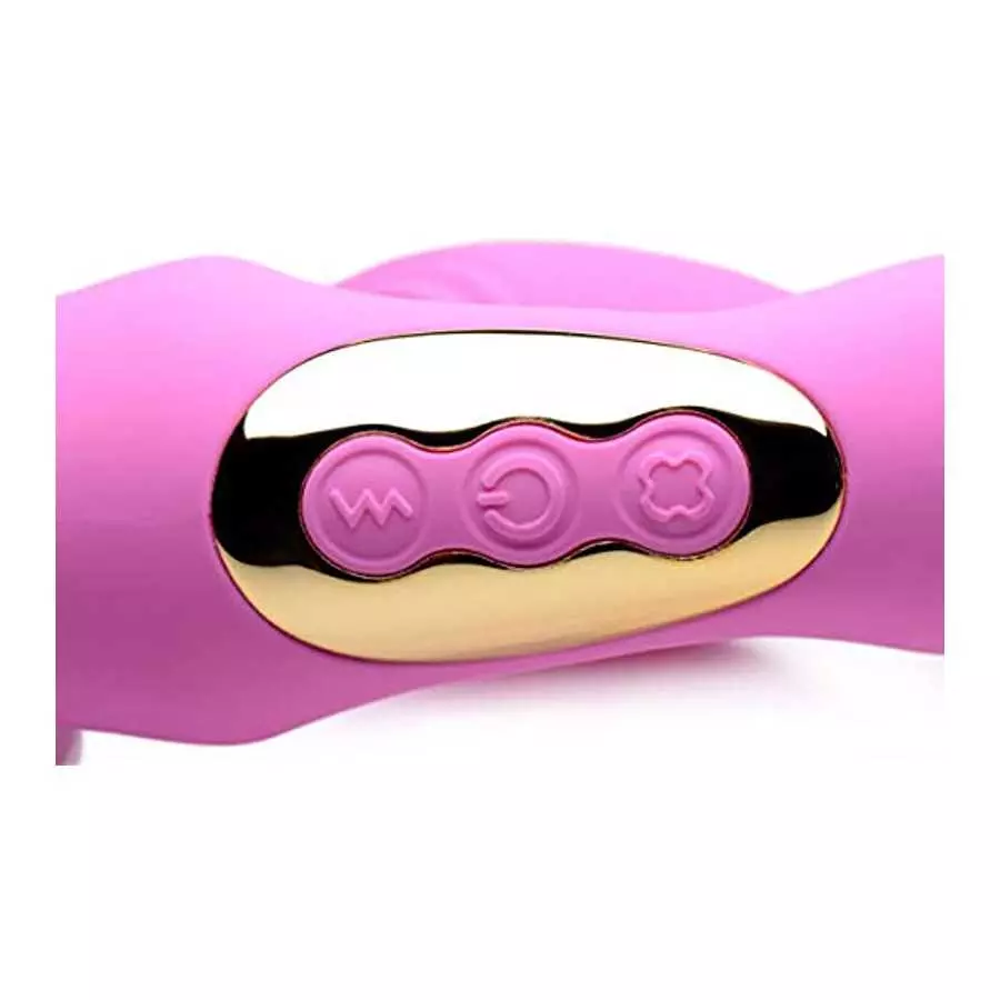 15X U-Pulse Silicone Pulsating and Vibrating Strapless Strap-on with Remote - Pink