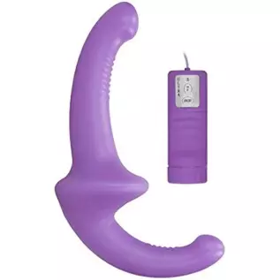 Shots - Ouch! Vibrating Silicone Strapless Strapon - Purple, Purple