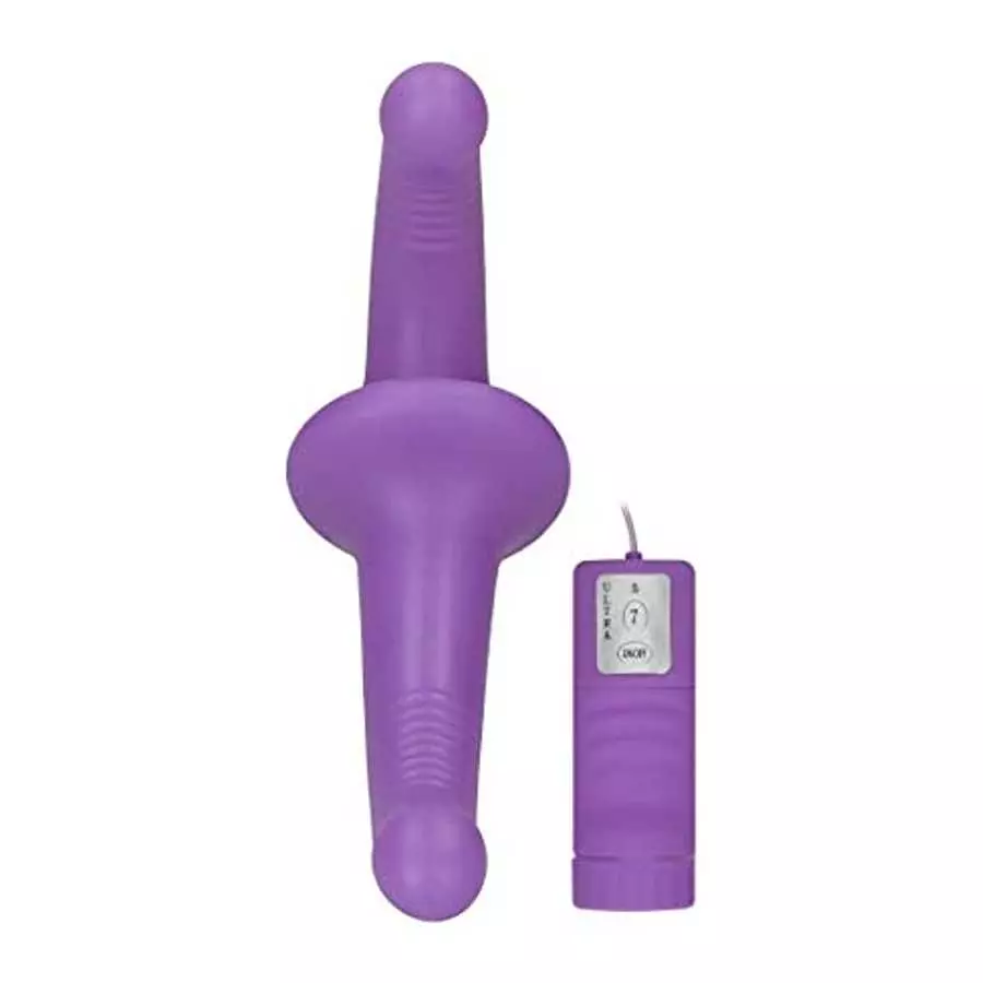 Shots - Ouch! Vibrating Silicone Strapless Strapon - Purple, Purple