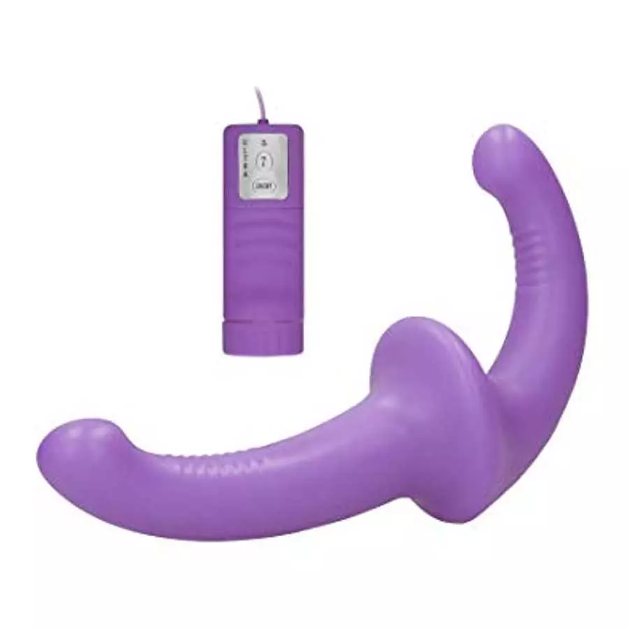 Shots - Ouch! Vibrating Silicone Strapless Strapon - Purple, Purple