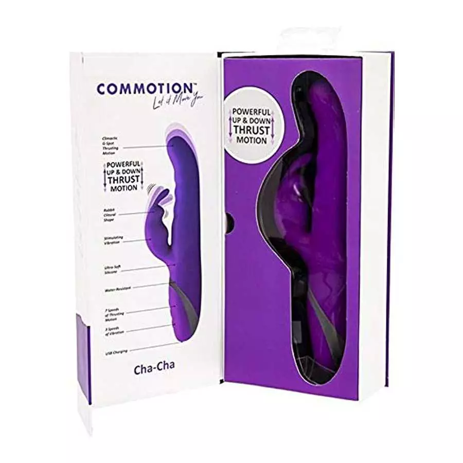 New Commotion Cha Cha Multi Function Vibrator Waterproof Clitoral Stimulation Pleasure Tool - Ultra-Soft Silicone Body - Curved 