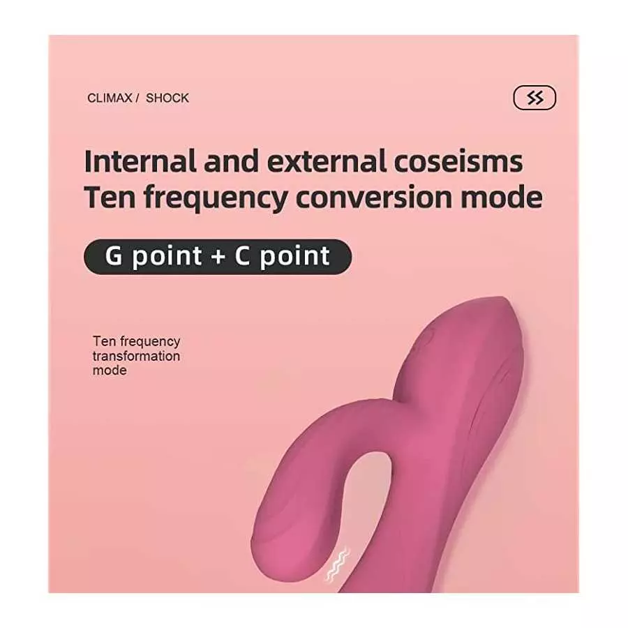 G-spot Stimulation Vibrator, Silicone Waterproof Double Stimulation for Clitoris and Vagina with 10 Powerful Vibrations Modes Ad