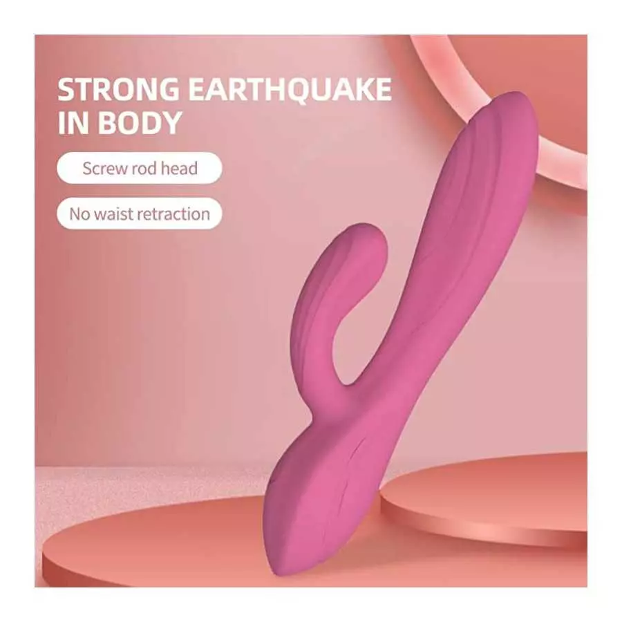 G-spot Stimulation Vibrator, Silicone Waterproof Double Stimulation for Clitoris and Vagina with 10 Powerful Vibrations Modes Ad