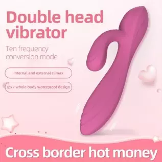 G-spot Stimulation Vibrator, Silicone Waterproof Double Stimulation for Clitoris and Vagina with 10 Powerful Vibrations Modes Ad