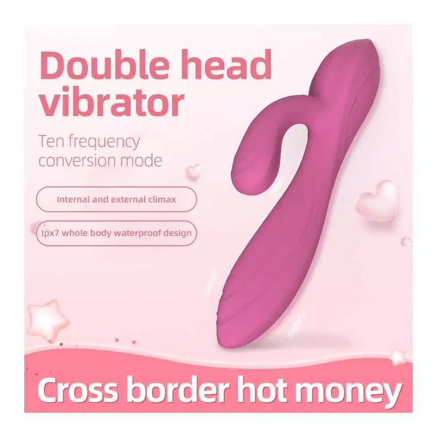 G-spot Stimulation Vibrator, Silicone Waterproof Double Stimulation for Clitoris and Vagina with 10 Powerful Vibrations Modes Ad