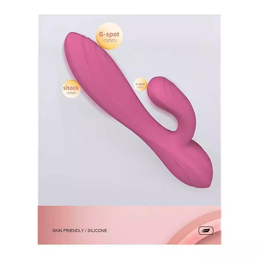 G-spot Stimulation Vibrator, Silicone Waterproof Double Stimulation for Clitoris and Vagina with 10 Powerful Vibrations Modes Ad
