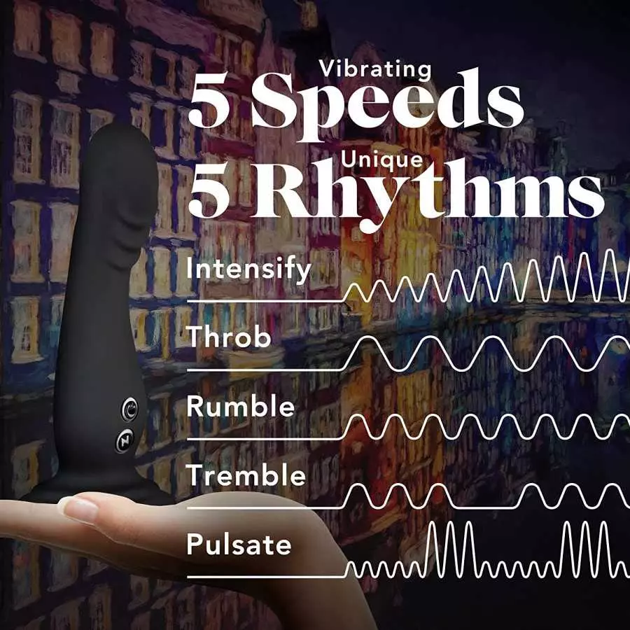 Blush Amsterdam - 6.5 Inch Ultrasilk Smooth Puria Silicone Vibrating G Spot P Spot Dildo - 10 Rumble Tech Vibration Modes - Wate