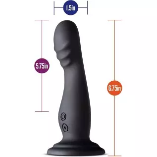 Blush Amsterdam - 6.5 Inch Ultrasilk Smooth Puria Silicone Vibrating G Spot P Spot Dildo - 10 Rumble Tech Vibration Modes - Wate