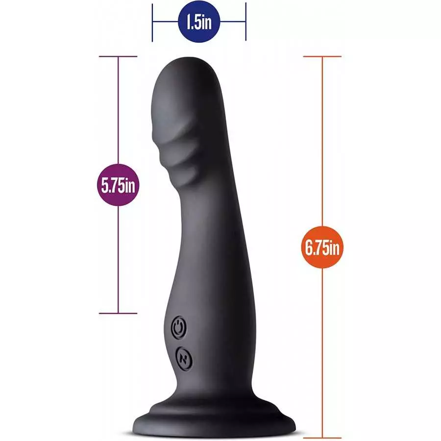 Blush Amsterdam - 6.5 Inch Ultrasilk Smooth Puria Silicone Vibrating G Spot P Spot Dildo - 10 Rumble Tech Vibration Modes - Wate