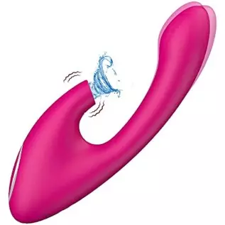 G-spot Sucking Vibrator, Clitoral G-spot Stimulation Sex Toy, Waterproof Dildo Vibrator with 10 Powerful Vibrations + 10 Sucks f