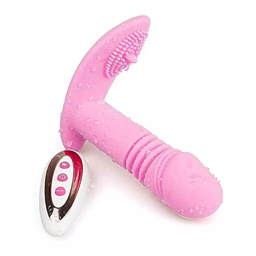 Rechargeable Clit and G-spot Vibrator, Sex Toy Couples Vibrator with 9 Powerful Vibrations, Wireless Remote Control Clitoral G-s