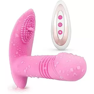 Rechargeable Clit and G-spot Vibrator, Sex Toy Couples Vibrator with 9 Powerful Vibrations, Wireless Remote Control Clitoral G-s Rechargeable Clit and G-spot Vibrator, Sex Toy Couples Vibrator with 9 Powerful Vibrations, Wireless Remote Control Clitoral G-s