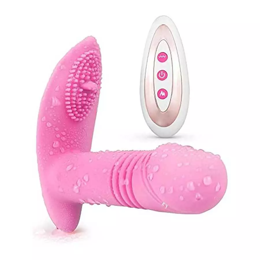 Rechargeable Clit and G-spot Vibrator, Sex Toy Couples Vibrator with 9 Powerful Vibrations, Wireless Remote Control Clitoral G-s