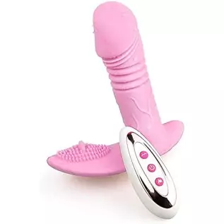 Rechargeable Clit and G-spot Vibrator, Sex Toy Couples Vibrator with 9 Powerful Vibrations, Wireless Remote Control Clitoral G-s Rechargeable Clit and G-spot Vibrator, Sex Toy Couples Vibrator with 9 Powerful Vibrations, Wireless Remote Control Clitoral G-s