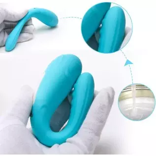 Clitoral & G-spot Vibrator, Waterproof Couples Vibrator with 10 Powerful Vibrations (Two Motors) (Green)