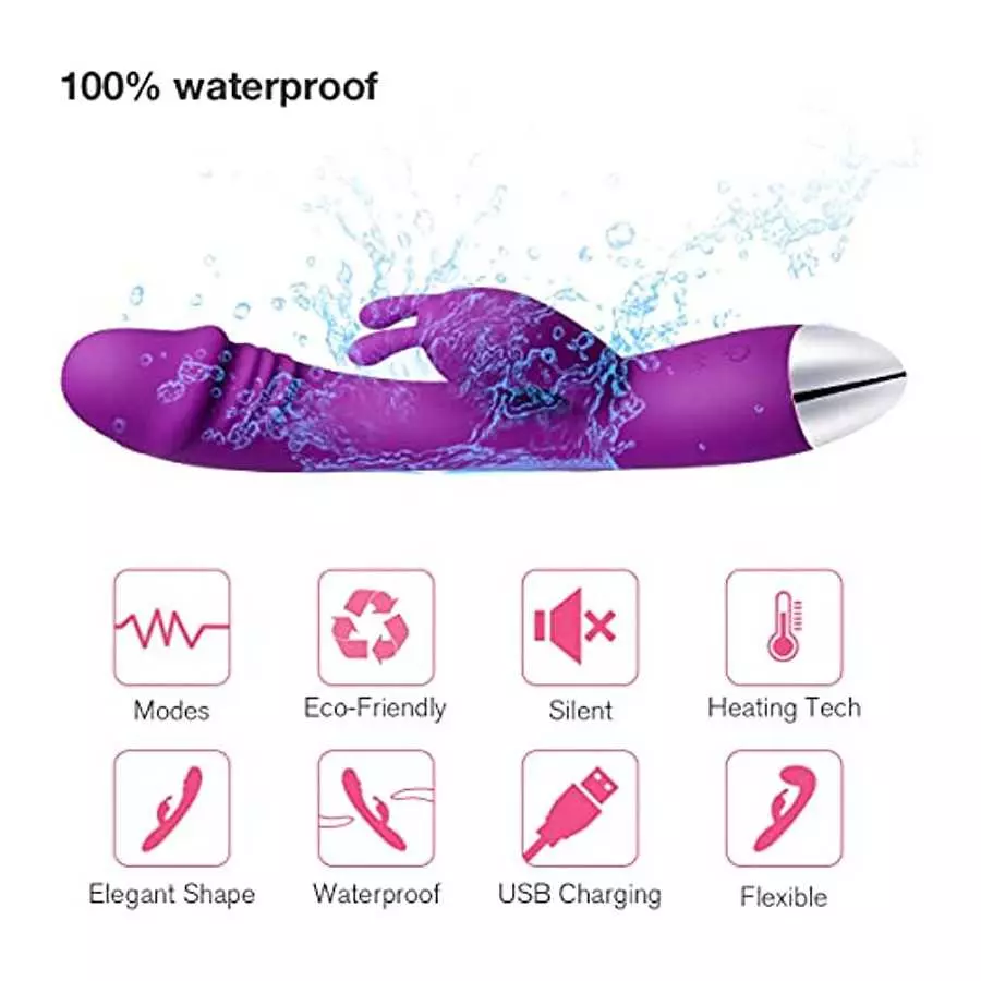 G Spot Rabbit Vibrator Sex Toys for Clitoris G-spot Stimulation Waterproof Dildo Vibrator with 3 Modes of Vibration & 5 Modes of