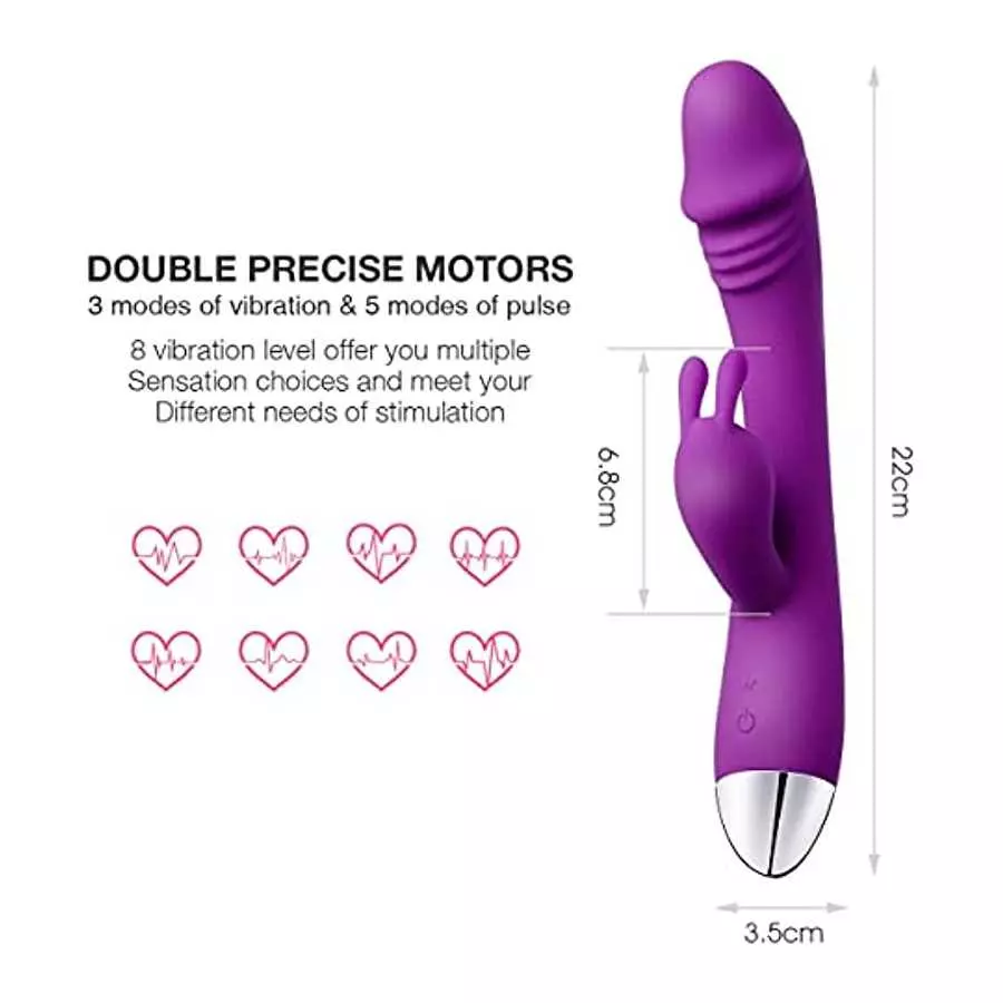 G Spot Rabbit Vibrator Sex Toys for Clitoris G-spot Stimulation Waterproof Dildo Vibrator with 3 Modes of Vibration & 5 Modes of