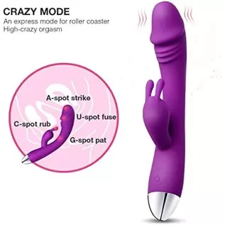 G Spot Rabbit Vibrator Sex Toys for Clitoris G-spot Stimulation Waterproof Dildo Vibrator with 3 Modes of Vibration & 5 Modes of G Spot Rabbit Vibrator Sex Toys for Clitoris G-spot Stimulation Waterproof Dildo Vibrator with 3 Modes of Vibration & 5 Modes of
