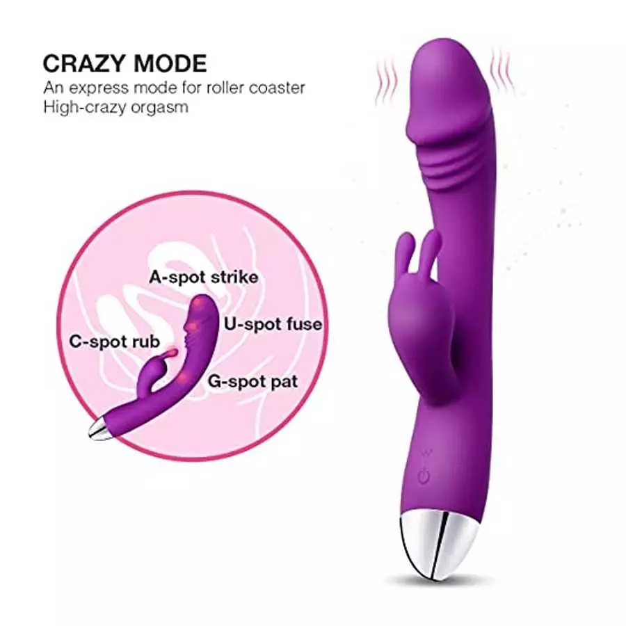 G Spot Rabbit Vibrator Sex Toys for Clitoris G-spot Stimulation Waterproof Dildo Vibrator with 3 Modes of Vibration & 5 Modes of