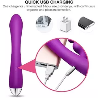 G Spot Rabbit Vibrator Sex Toys for Clitoris G-spot Stimulation Waterproof Dildo Vibrator with 3 Modes of Vibration & 5 Modes of G Spot Rabbit Vibrator Sex Toys for Clitoris G-spot Stimulation Waterproof Dildo Vibrator with 3 Modes of Vibration & 5 Modes of
