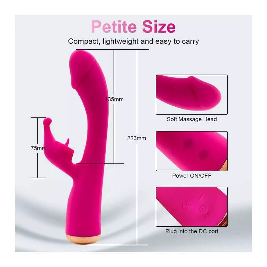 G Spot Rabbit Vibrator for Women, G Spot Clitoralis Stimulator 10 Powerful Mode with Licking, Waterproof Soft Silicone Rechargea
