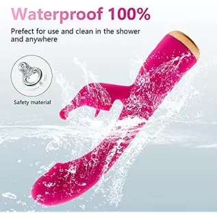 G Spot Rabbit Vibrator for Women, G Spot Clitoralis Stimulator 10 Powerful Mode with Licking, Waterproof Soft Silicone Rechargea