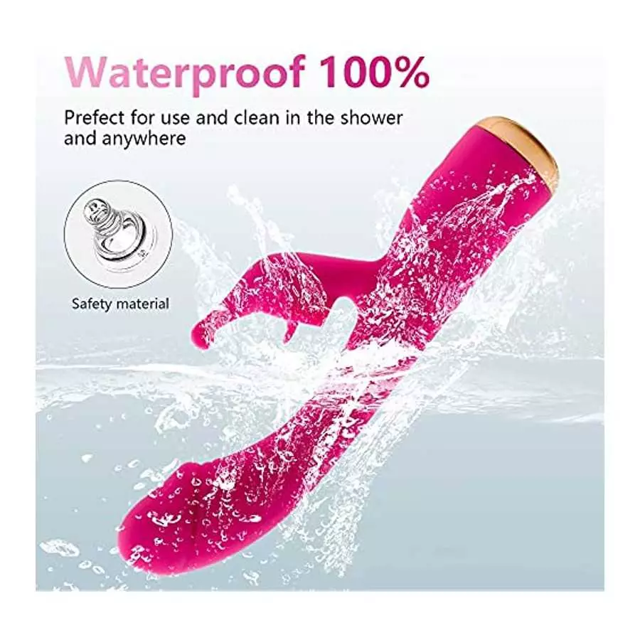 G Spot Rabbit Vibrator for Women, G Spot Clitoralis Stimulator 10 Powerful Mode with Licking, Waterproof Soft Silicone Rechargea